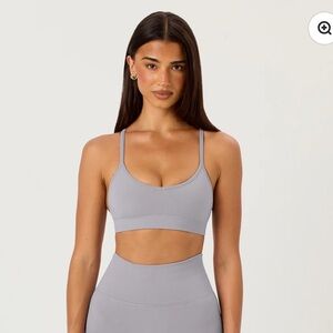 Crop Shop Boutique Seamless Gray Piper Sports Bra